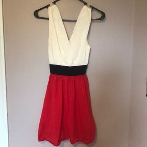 Red and white dress